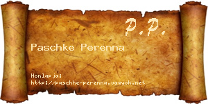 Paschke Perenna névjegykártya
